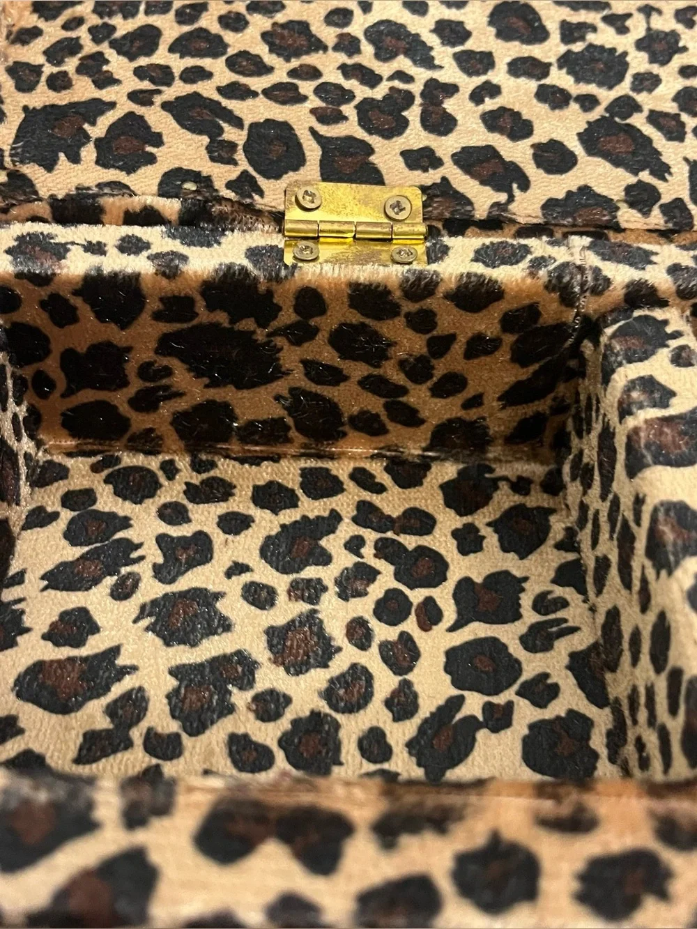 Miniature Chaise Lounge Jewelry Box Leopard Print Velvet Small Couch Trinket Cas